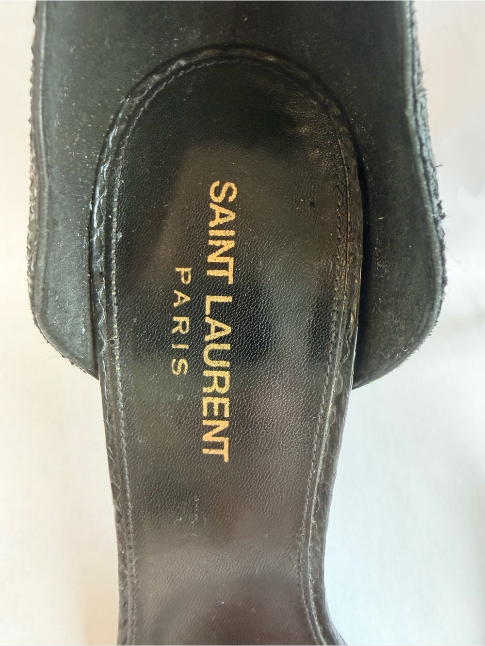 Saint Laurent Opyum Ankle Strap Sandals YSL Monogram Heel Black Glitter 39 - Picture 7 of 13